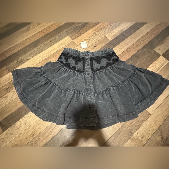 Free People Washed Black A-Line Skirt - Picture 4 of 5